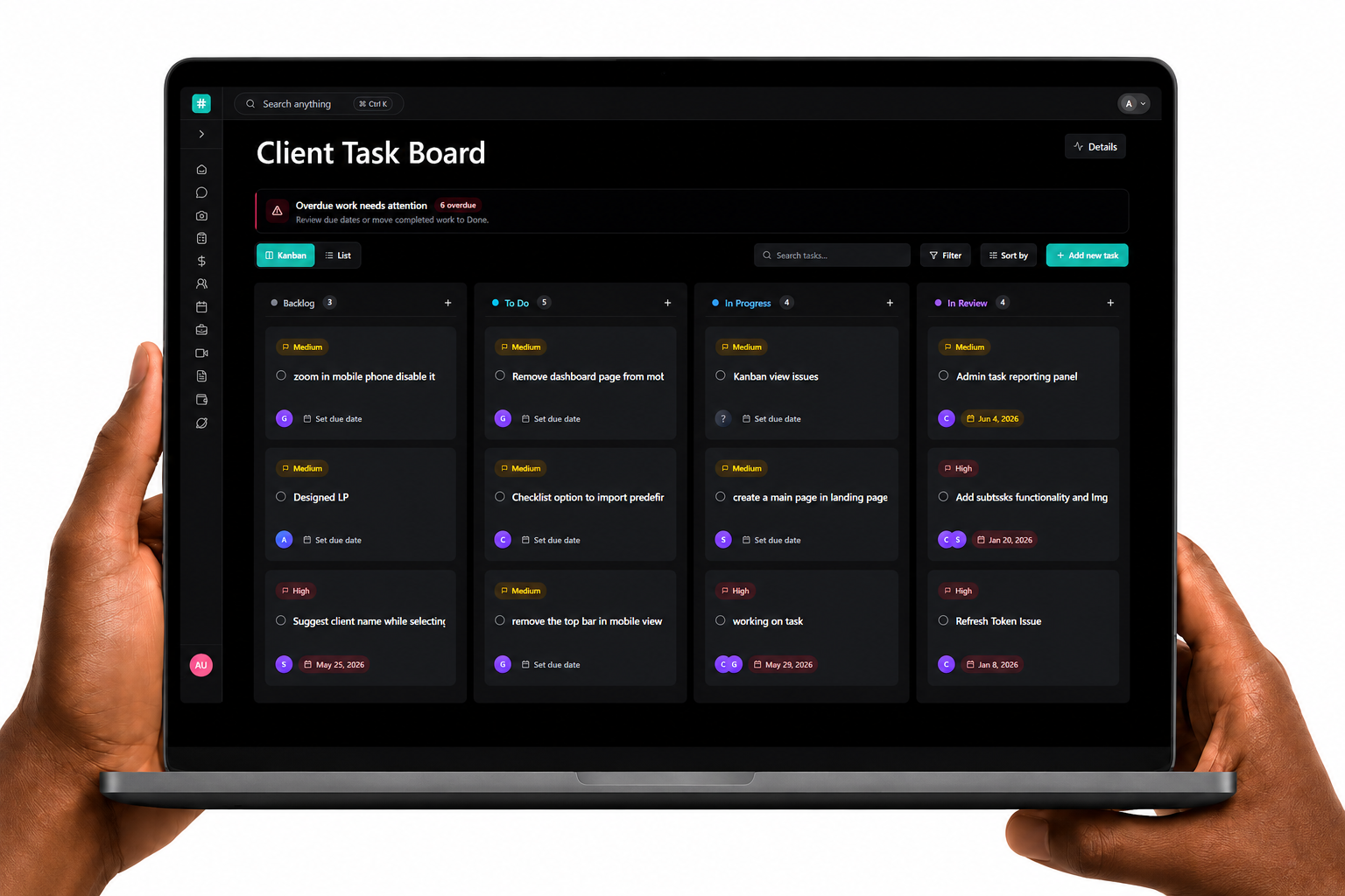 HashBoard laptop workspace preview